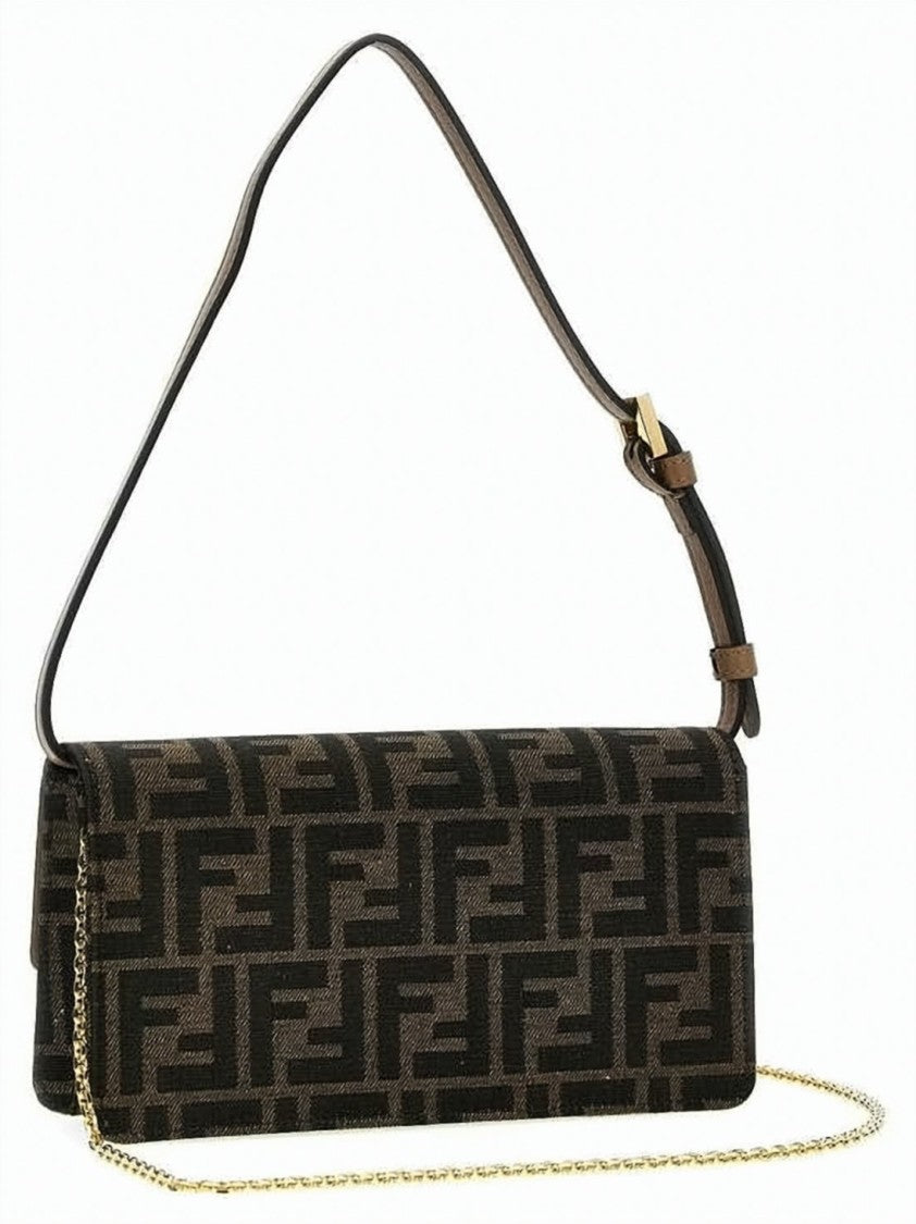 Fendi Monogram Chain Wallet With Adjustable Strap