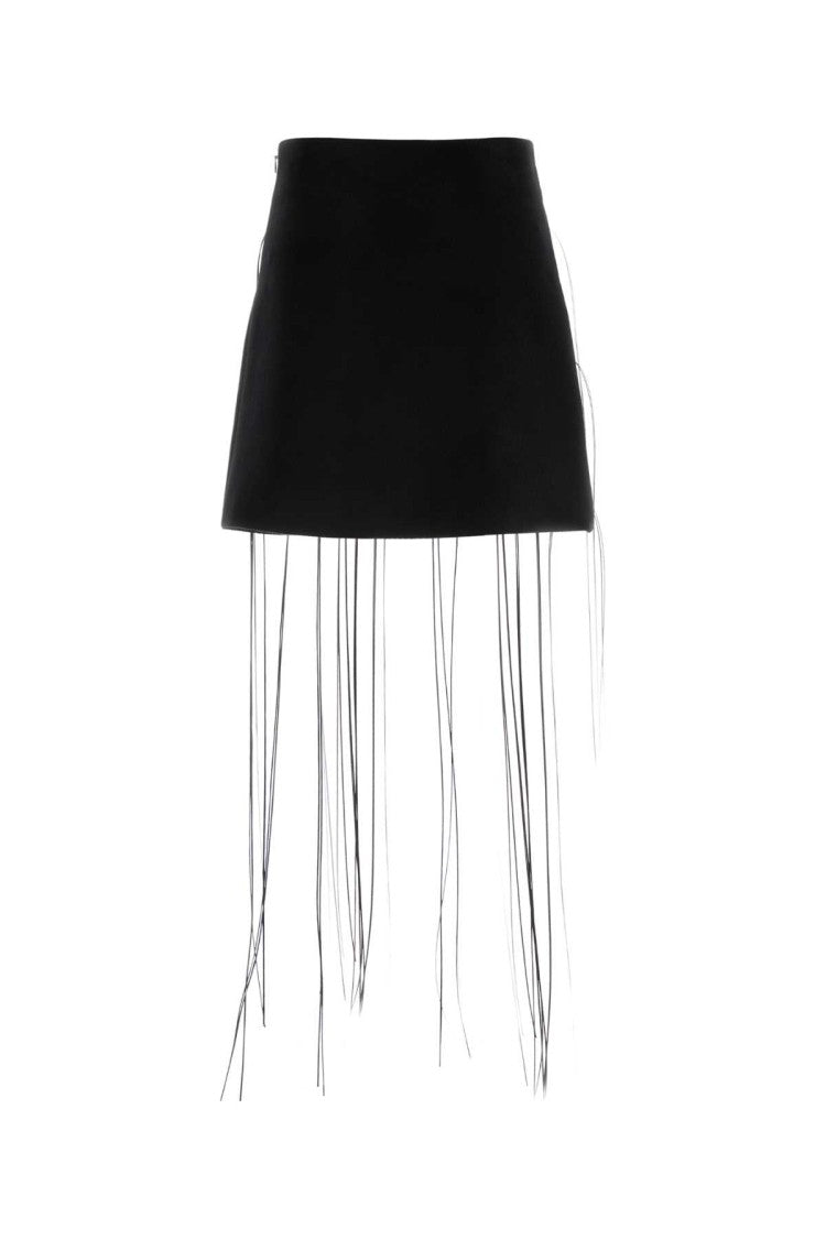 Jil Sander Black Stretch Viscose Blend Mini Skirt