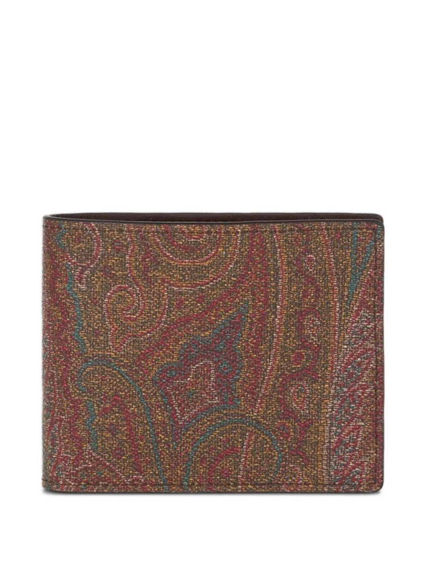 Etro Bifold Wallet With Paisley Jacquard Canvas