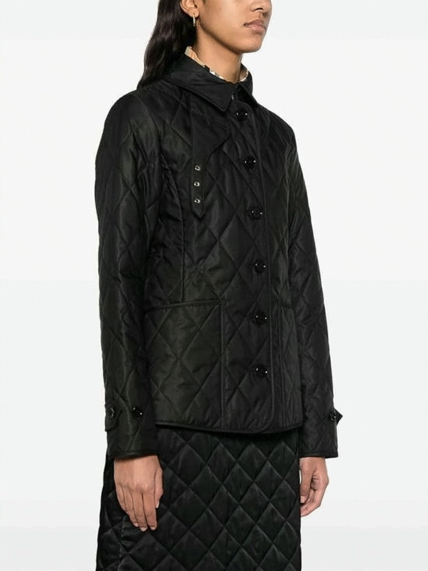 Burberry Quilted Casual Jacket With Classic Collar And Adjustable Straps