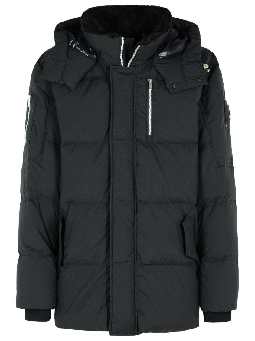 Moose Knuckles Everest 3Q' Black Nylon And Cotton Down Jacket