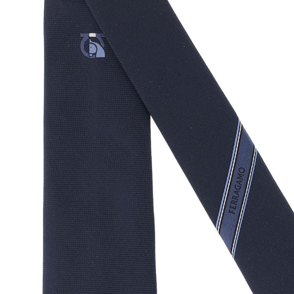 Salvatore Ferragamo Silk Tie With Embroidered Logo