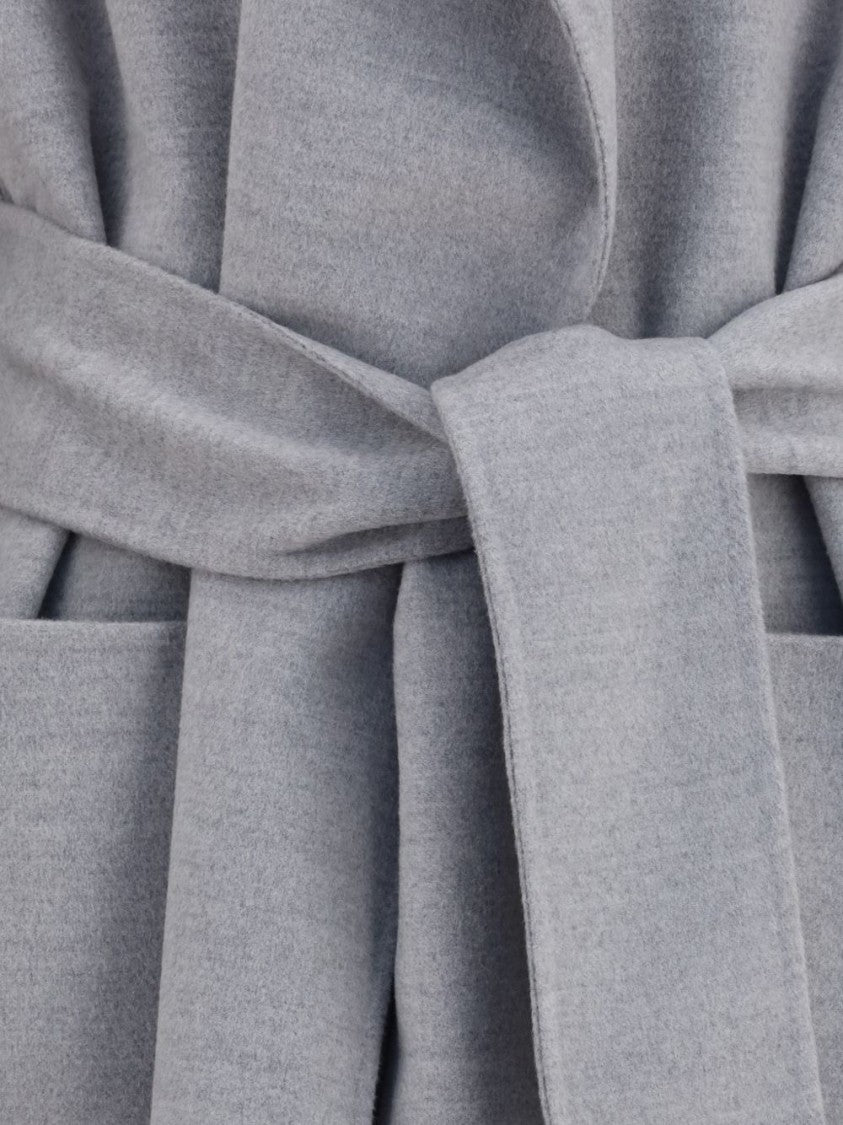 Fabiana Filippi Grey Relaxed-Fit Belted Coat