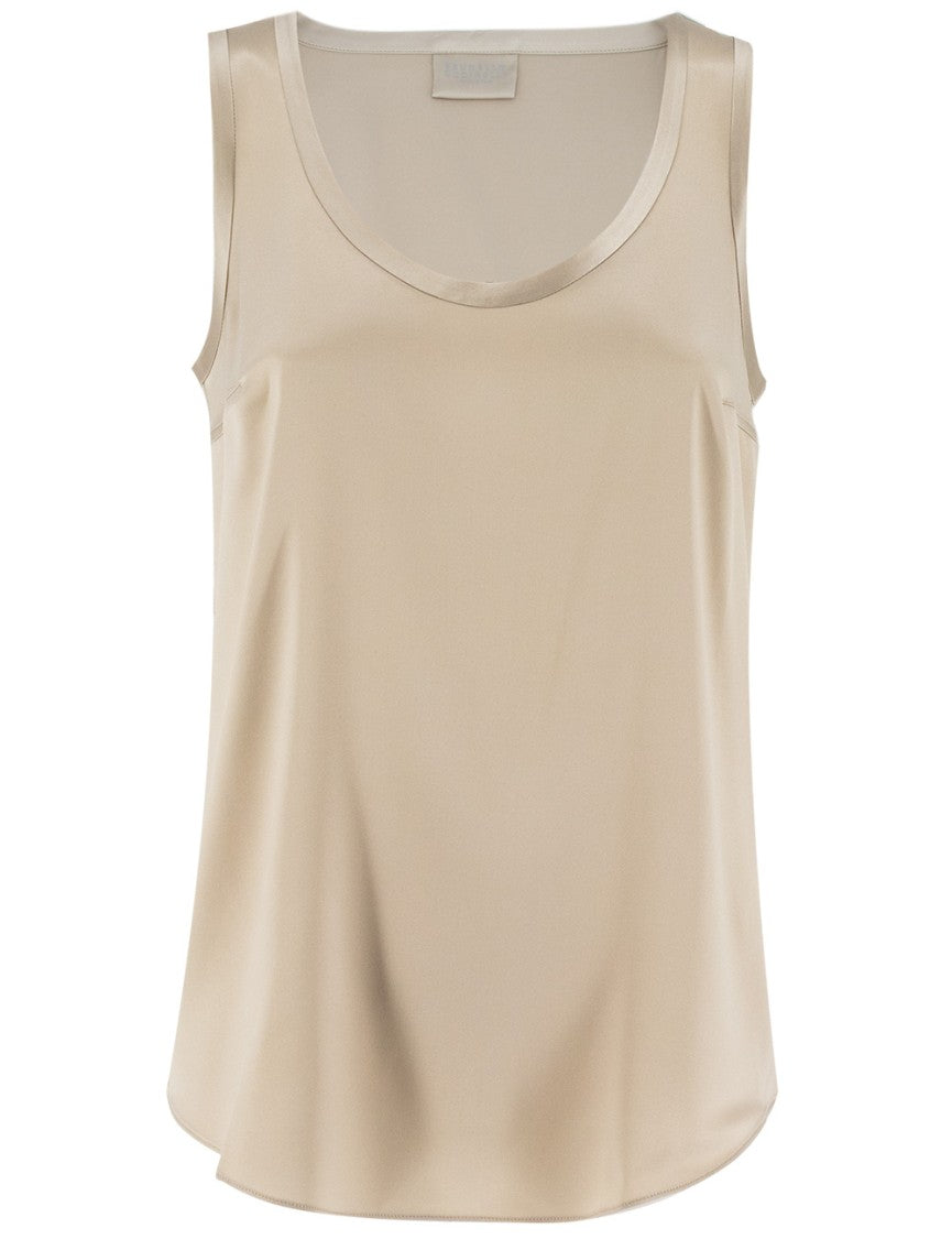 Brunello Cucinelli Silk Top With Smooth Finish