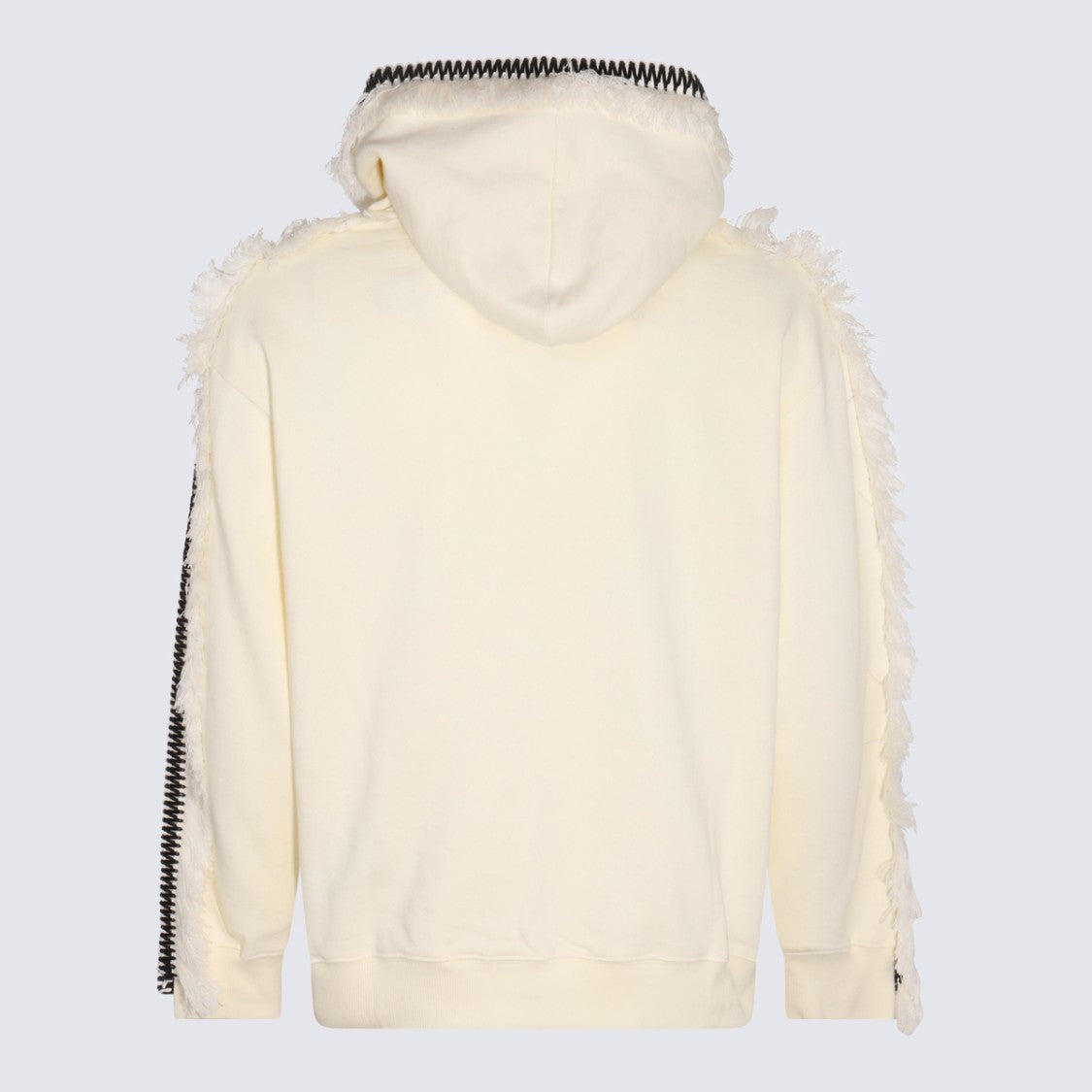 Ritos Relaxed Fit Hoodie With Frayed Zigzag Trimming