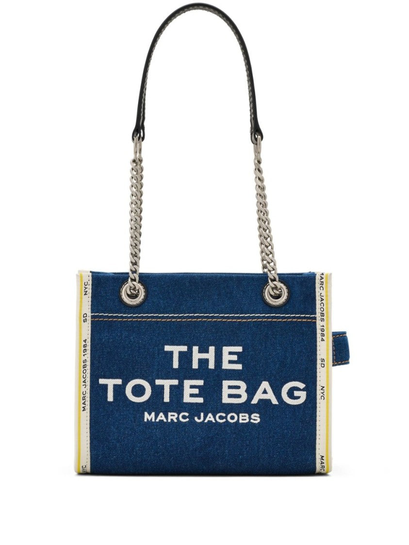 Marc Jacobs Denim Tote Bag With Bold Lettering