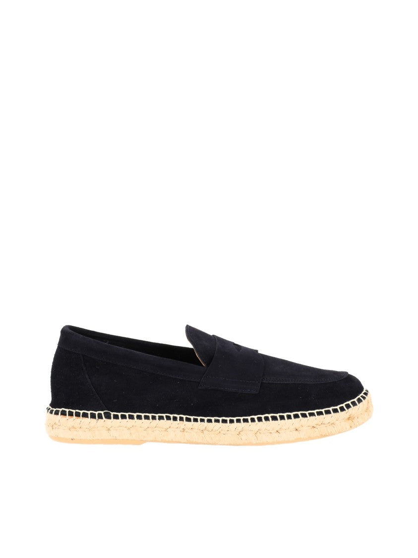 Abarca Black Cowhide Jute Sole Moccasins