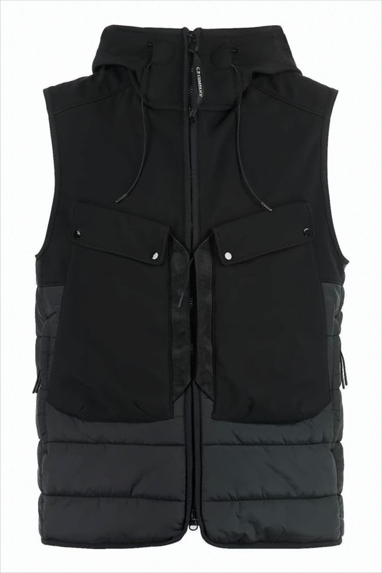 C.P. Company Padded Casual Vest With Integrated Goggles And Flap Pockets