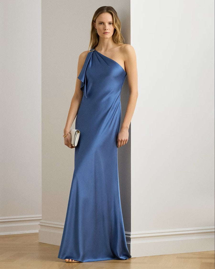 Lauren Ralph Lauren Blue Elzira Recycled Sleeveless Evening Gown