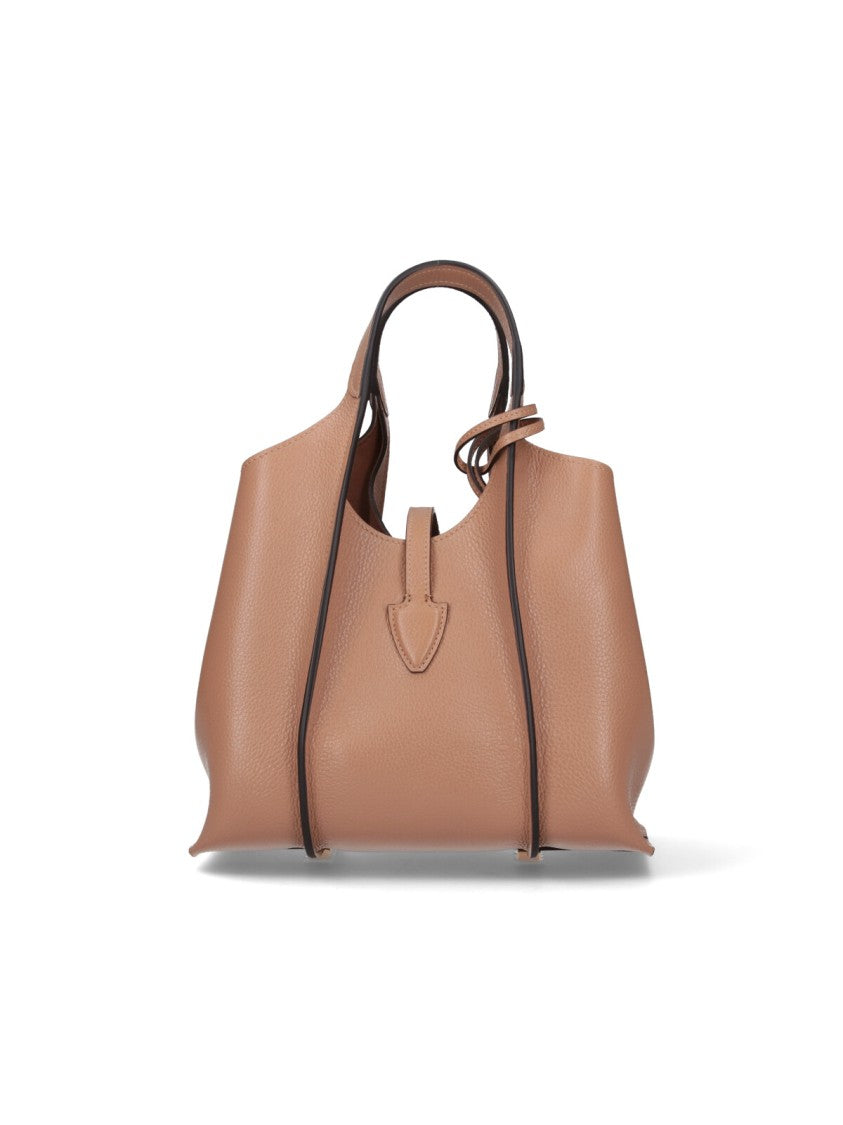 Tod's Small Pebbled Leather Shoulder Bag With Signature Gold Buckle