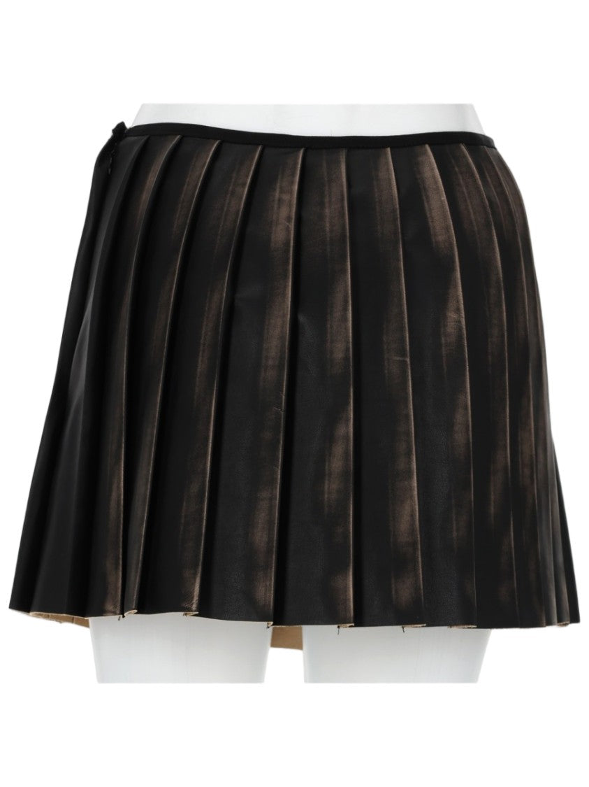 Diesel Mini Pleated Distressed Polyester Skirt