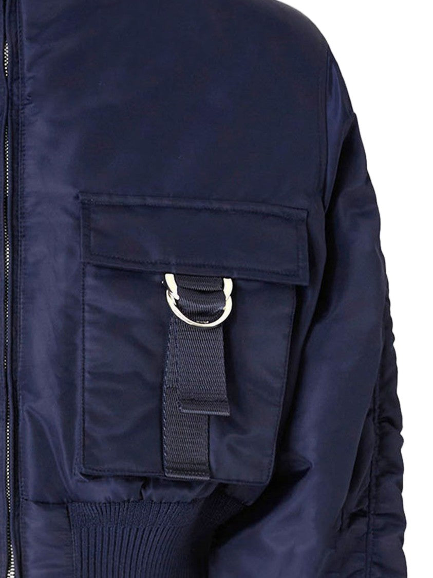 Pinko Cropped Utility Jacket With High Collar And Flap Pockets