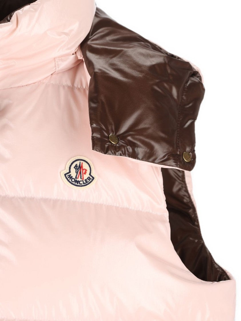 Moncler Sleeveless Detachable Overlay High-Collar Puffer Jacket