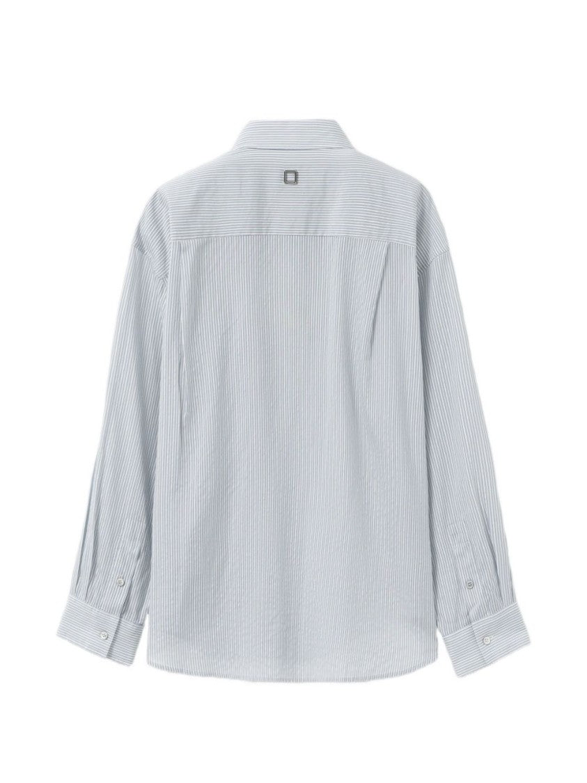 Wooyoungmi Classic Button-Down Shirt With Subtle Vertical Stripes