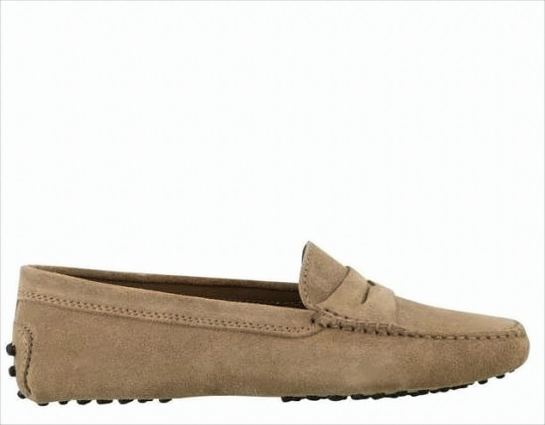 Tod's Suede Loafer With Leather Accents And Pebble Grips