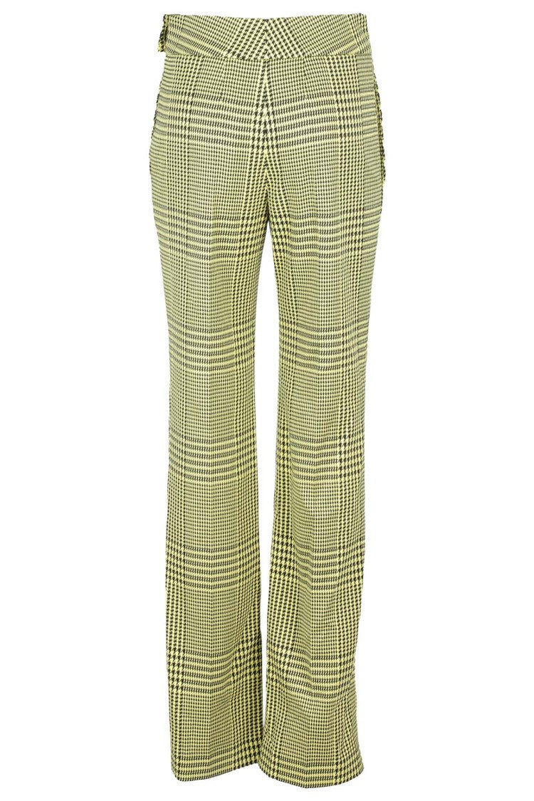 Alexandre Vauthier Lemon Tonic Check Straight-Cut Pants