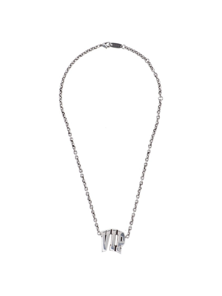Balenciaga "3Letter Vip" Necklace Silver-Plated