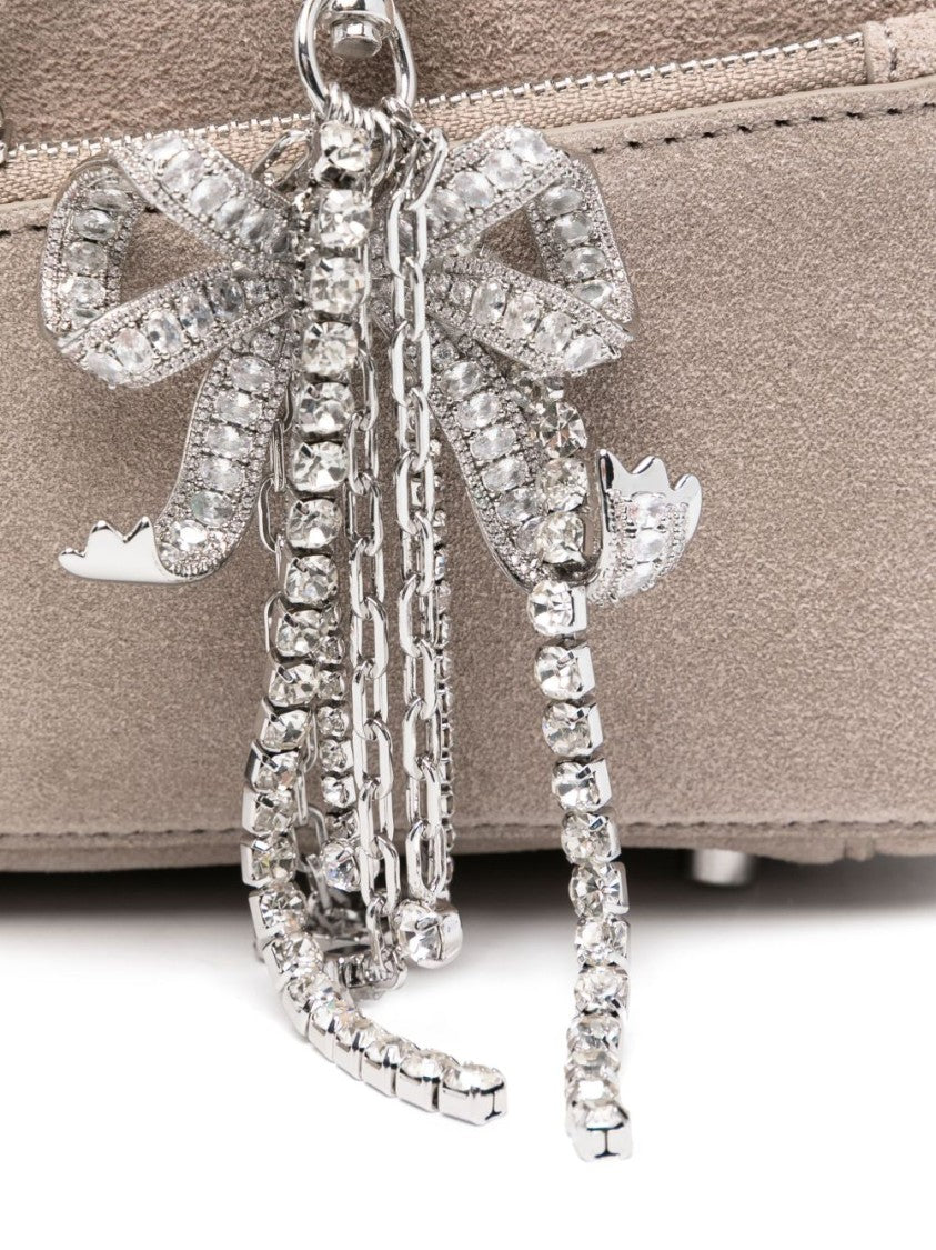 Self-Portrait Rectangular Gray Leather Shoulder Bag