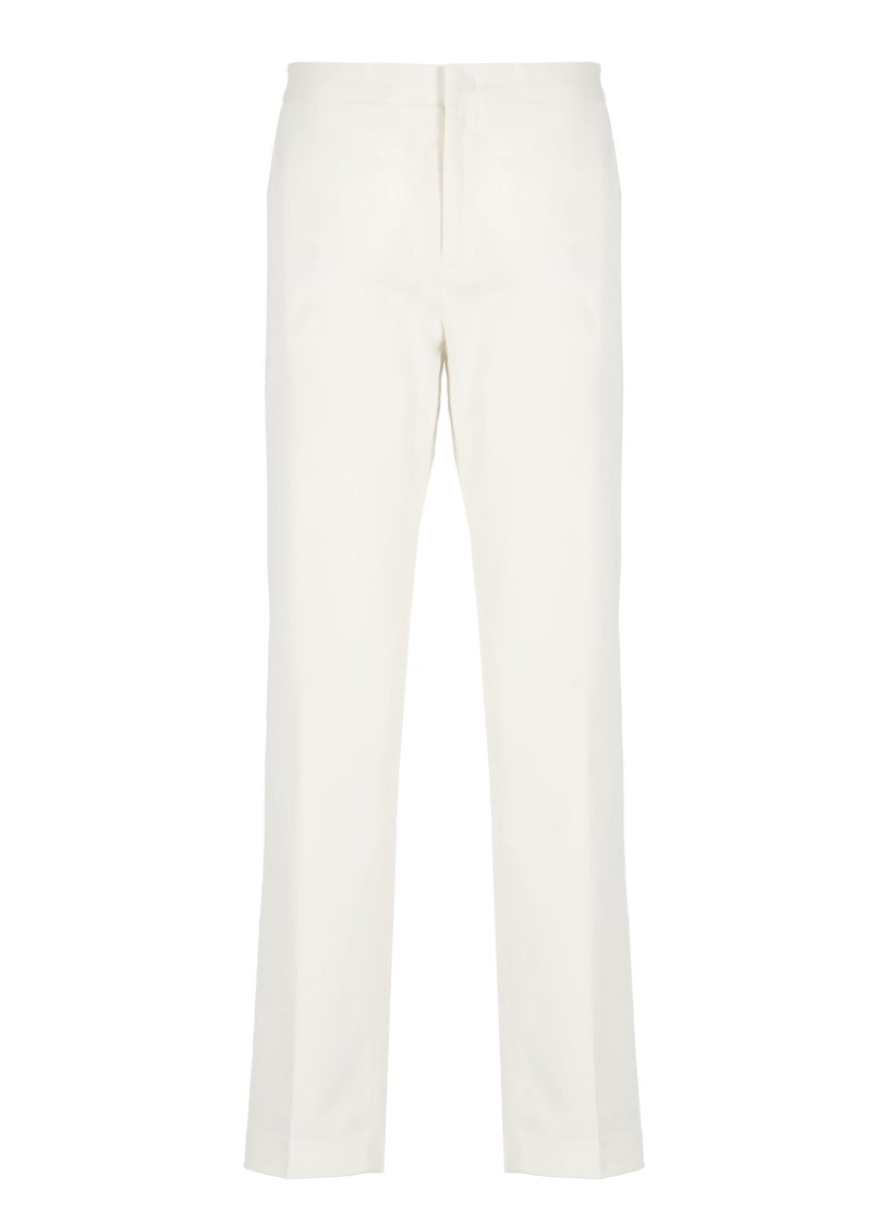 Fabiana Filippi Tailored White Cotton Pants With Functional Pockets