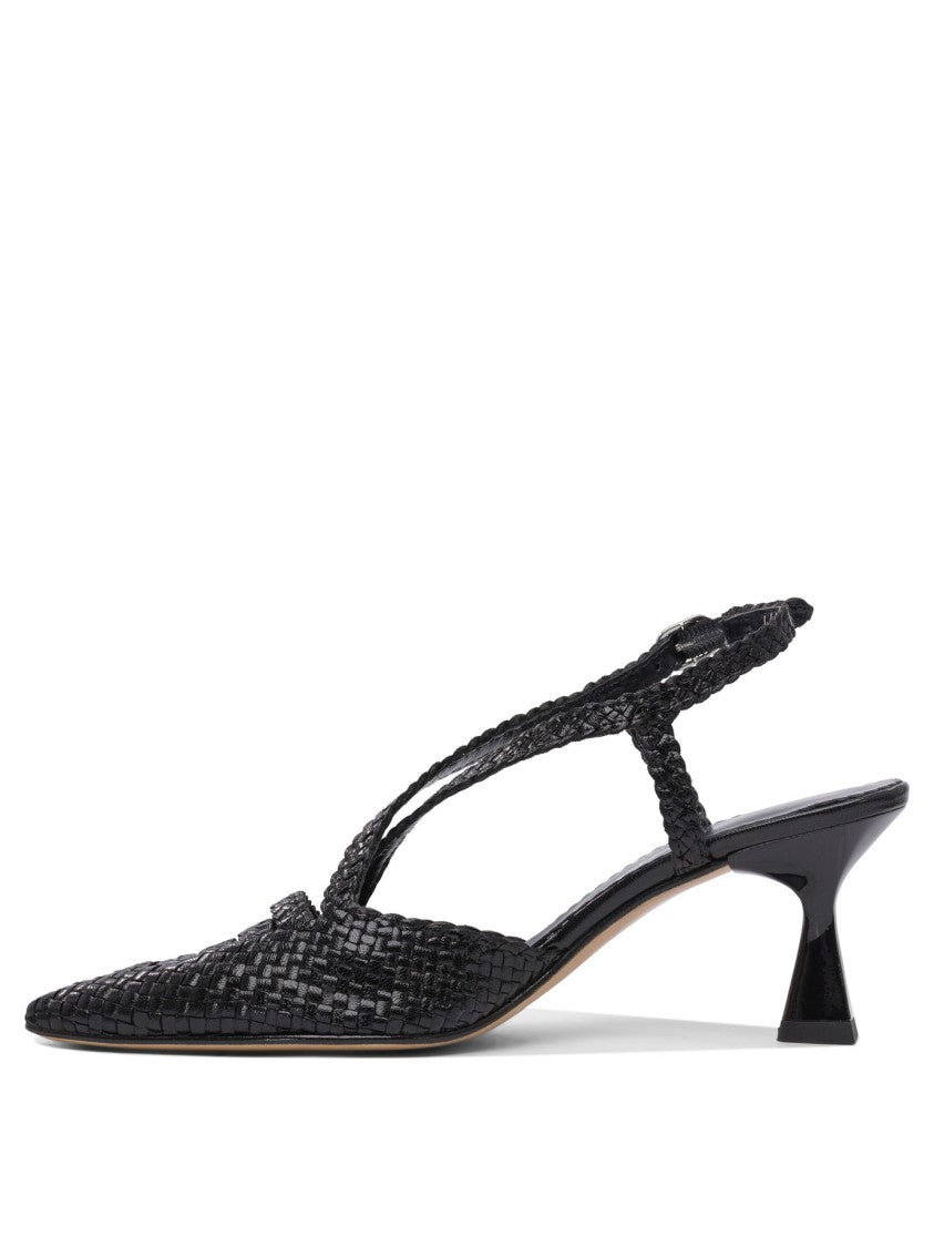 Pons Quintana Pointed Toe Heeled Shoes With Woven Upper