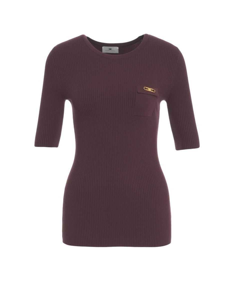 Elisabetta Franchi Ribbed Knit T-Shirt