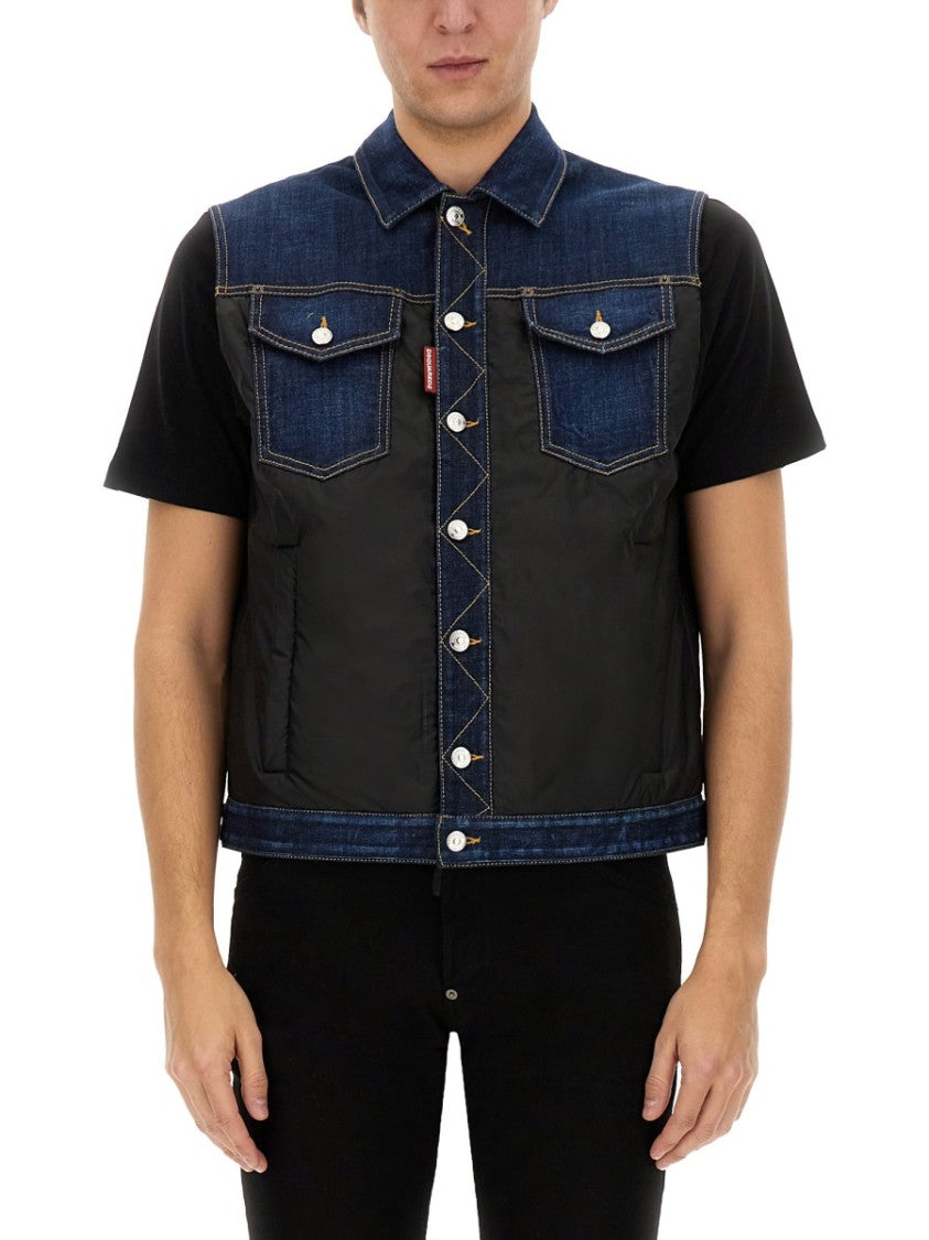 Dsquared2 Denim Puffer Vest