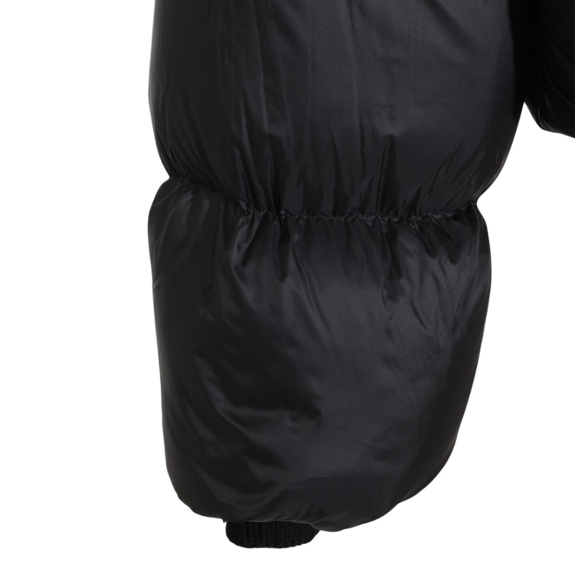 Rick Owens Asymmetrical Black Puffer Jacket With High Stand Collar