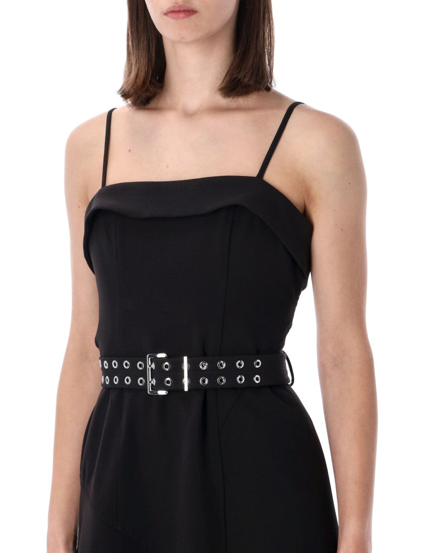 Ganni Asymmetric Midi Fitted Bodice Dress