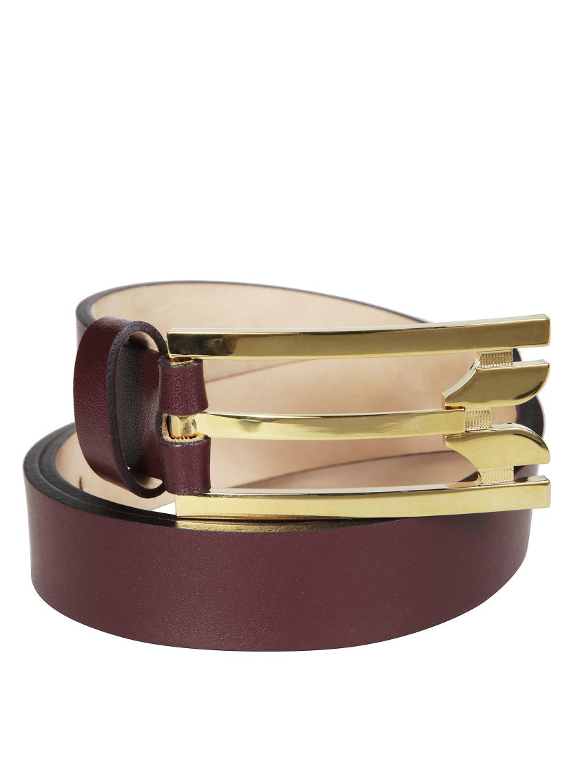 Victoria Beckham Matte Finish Minimalist Belt With Rectangular Buckle