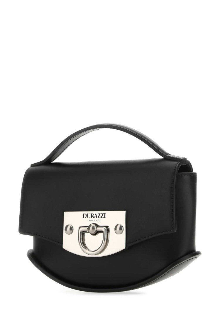 Durazzi Black Leather Mini Swing Handbag