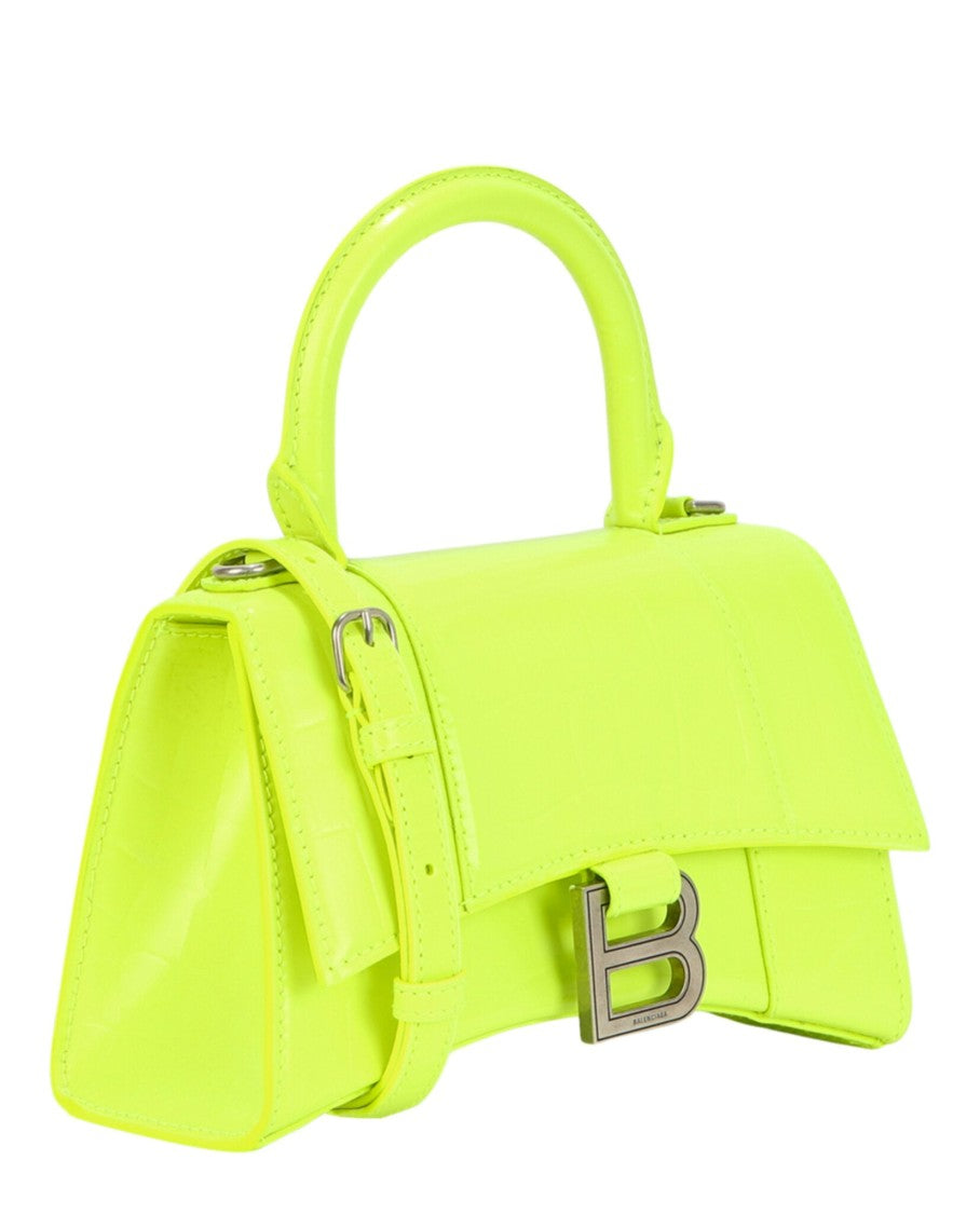 Balenciaga Croc-Embossed Hourglass Xs Top Handle Bag