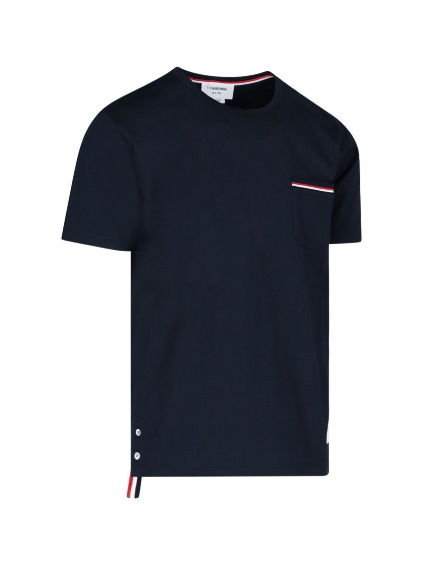 Thom Browne Tricolor Detail T-Shirt – Blue