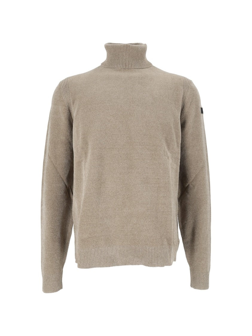 Rrd Plush Velvet Ribbed Turtleneck Knit Sweater