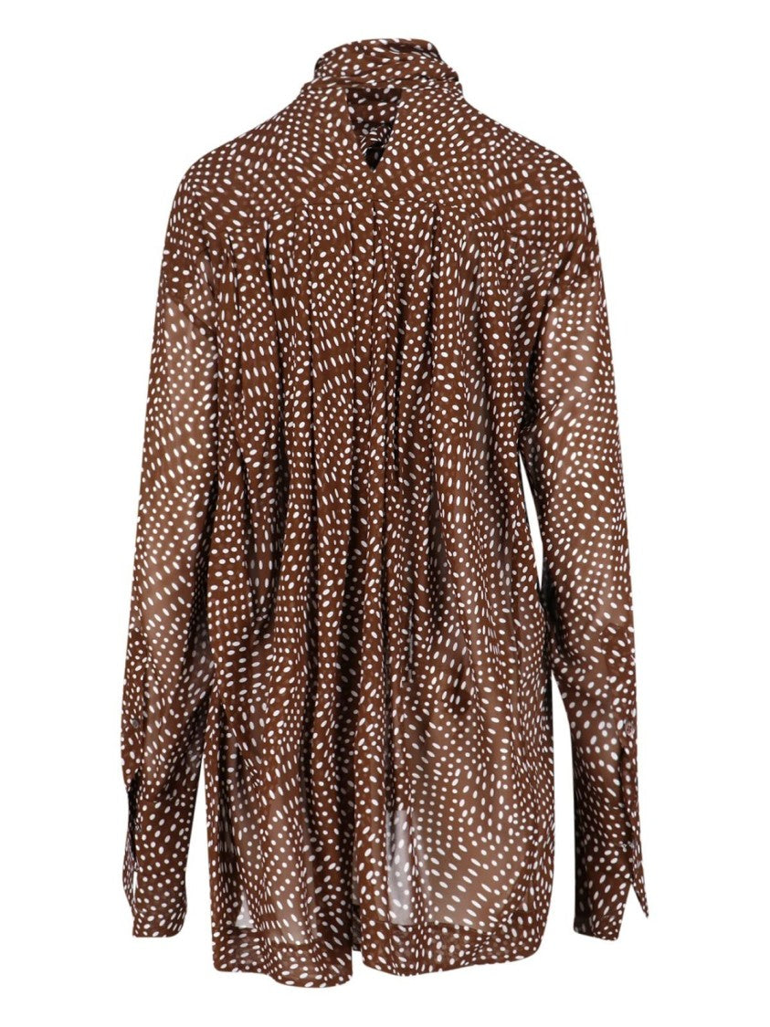 Dries Van Noten Sheer Blouse – Brown