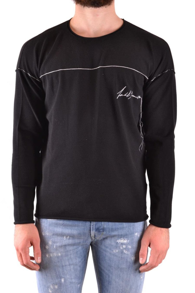 Isabel Benenato Black Knit Sweater With Subtle Stitch