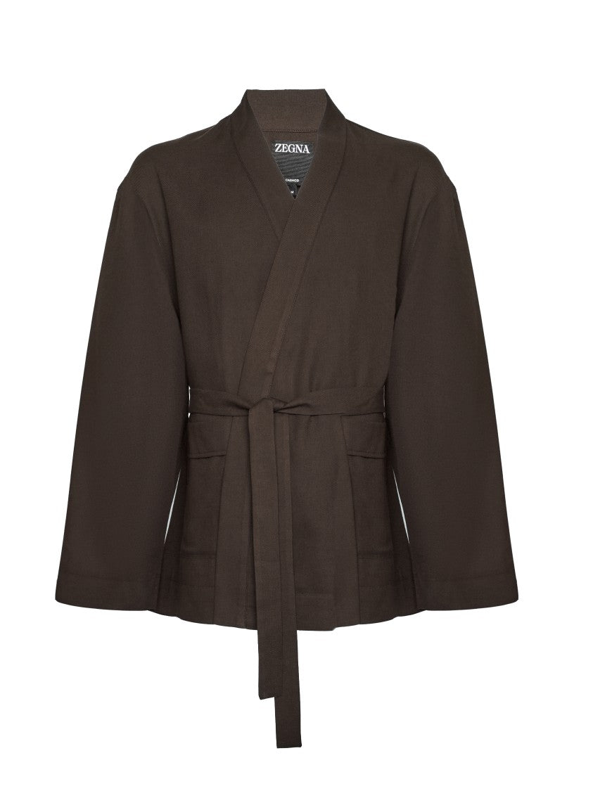 Zegna Open Front V-Neck Casual Jacket