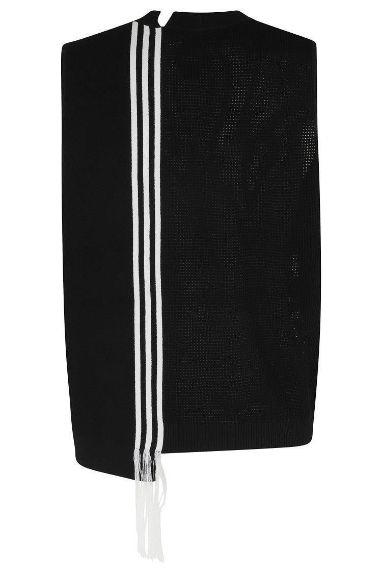Y-3 Black Gfx Knit Woven Texture Cotton Vest