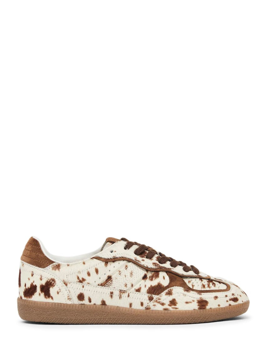 Alohas Low-Profile Soft Camel Leather Sneakers With Distinctive Spotted Pattern