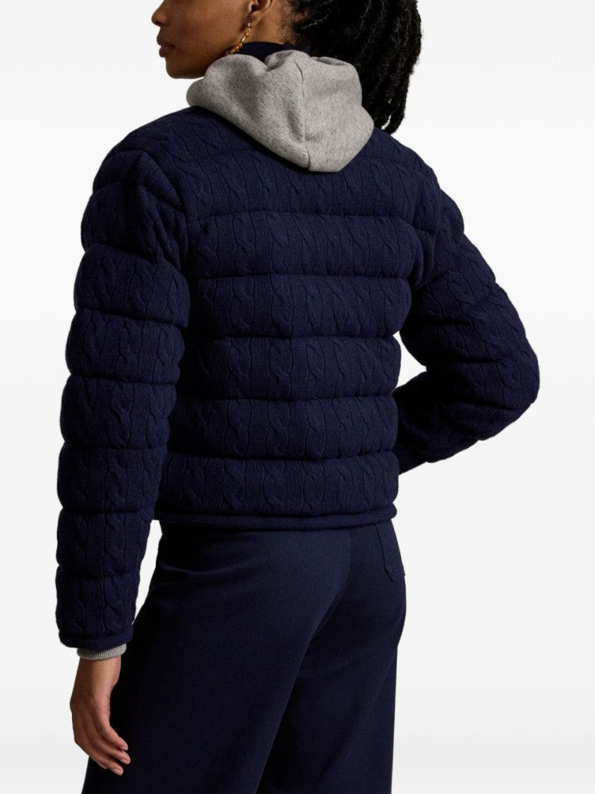 Polo Ralph Lauren Cable-Knit Textured Quilted Snap-Button Jacket
