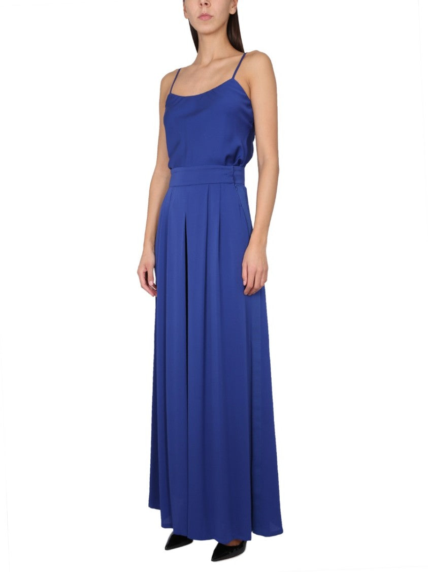 Max Mara Wide Silk Tuxedo Pants With Concealed Zipper Closure