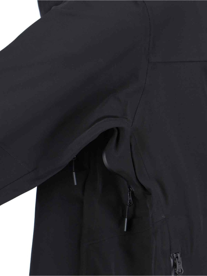 Canada Goose Minimalist Black Casual Jacket With Concealed Zipper And Hood