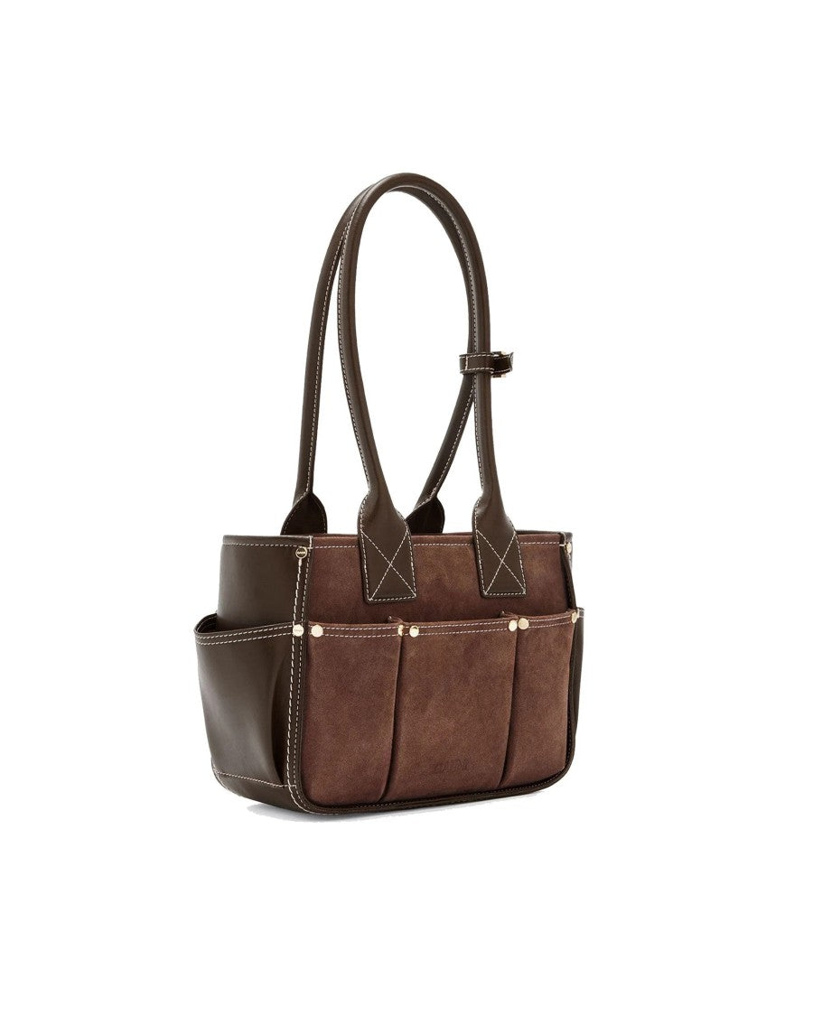 Ganni Posy Small Suede Studded Shoulder Bag