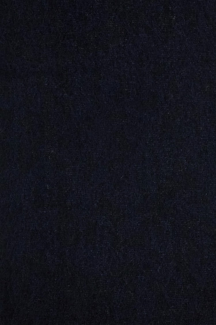 Marni Textured Black Alpaca Scarf With Fringed Ends