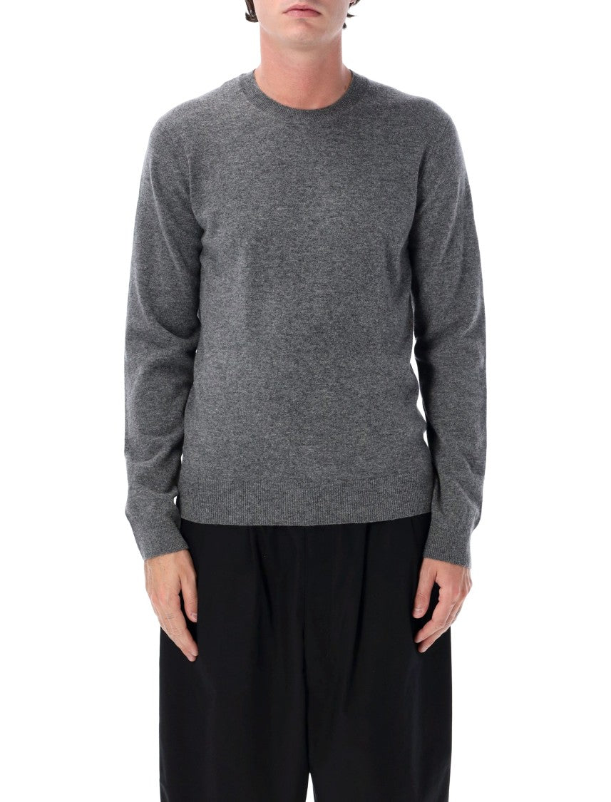 Comme Des Garçons Fine-Knit Merino Wool Crewneck Sweater