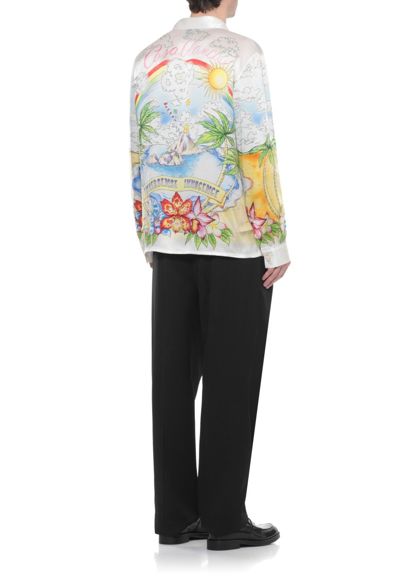 Casablanca Ivory Better Days Silk Shirt