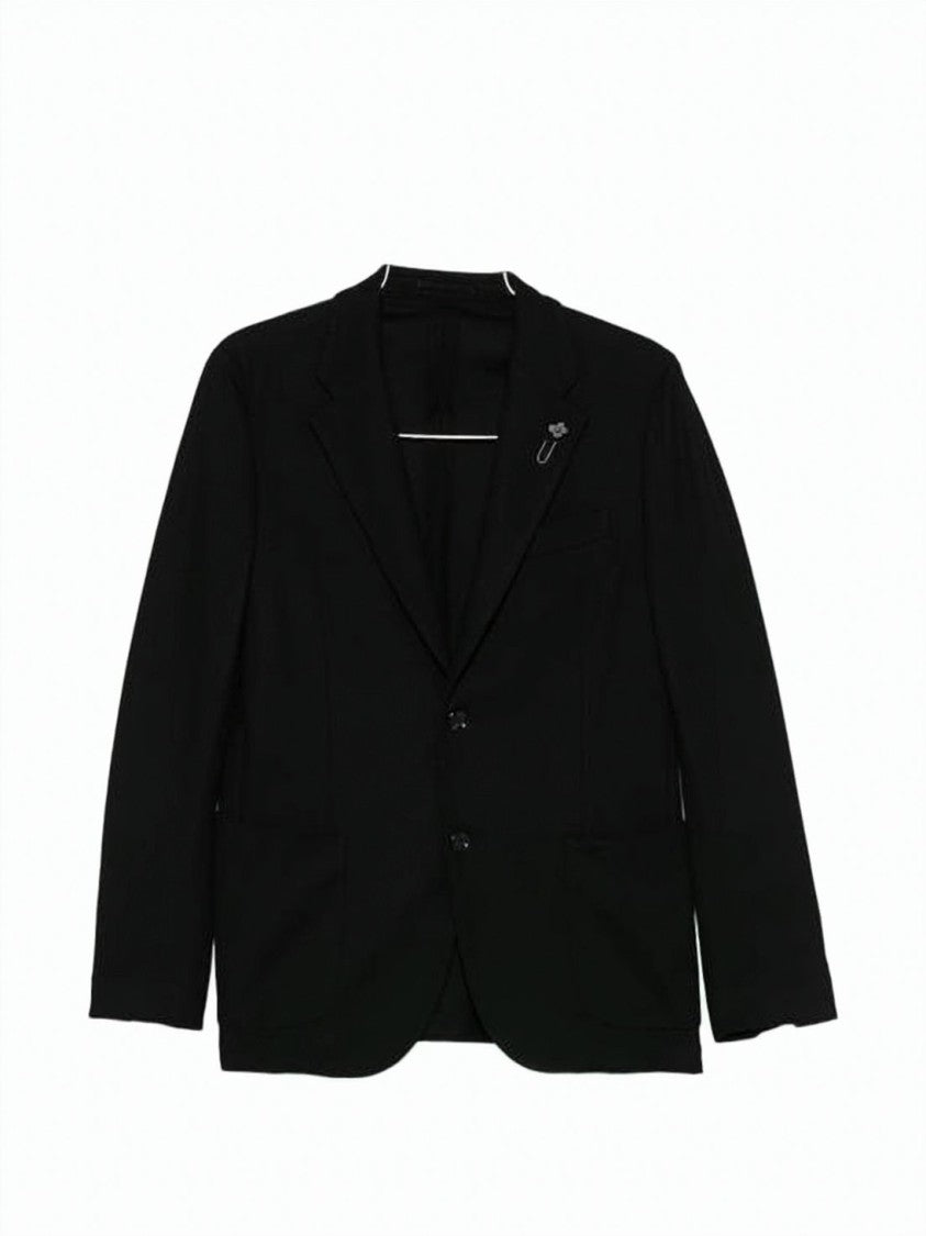 Lardini Classic Tailored Black Cotton Suit Set