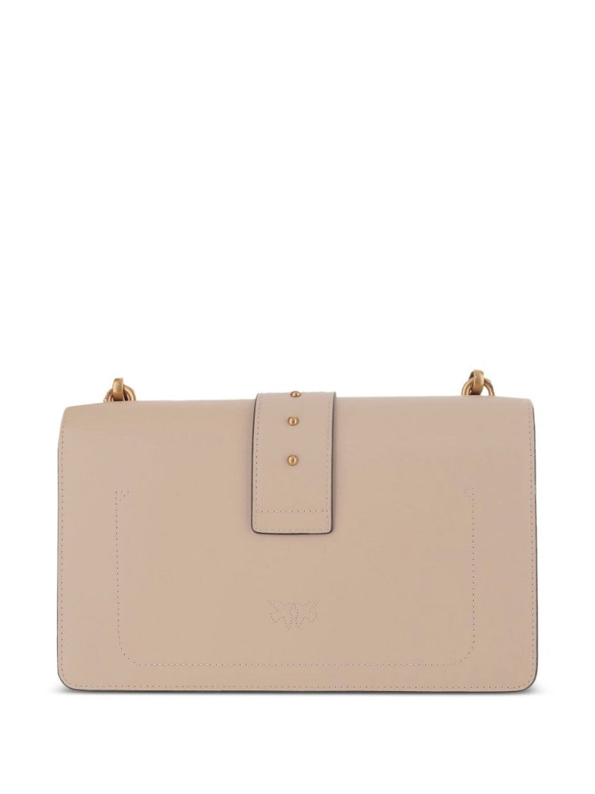 Pinko Black Structured Rectangular Gold Bird Bag