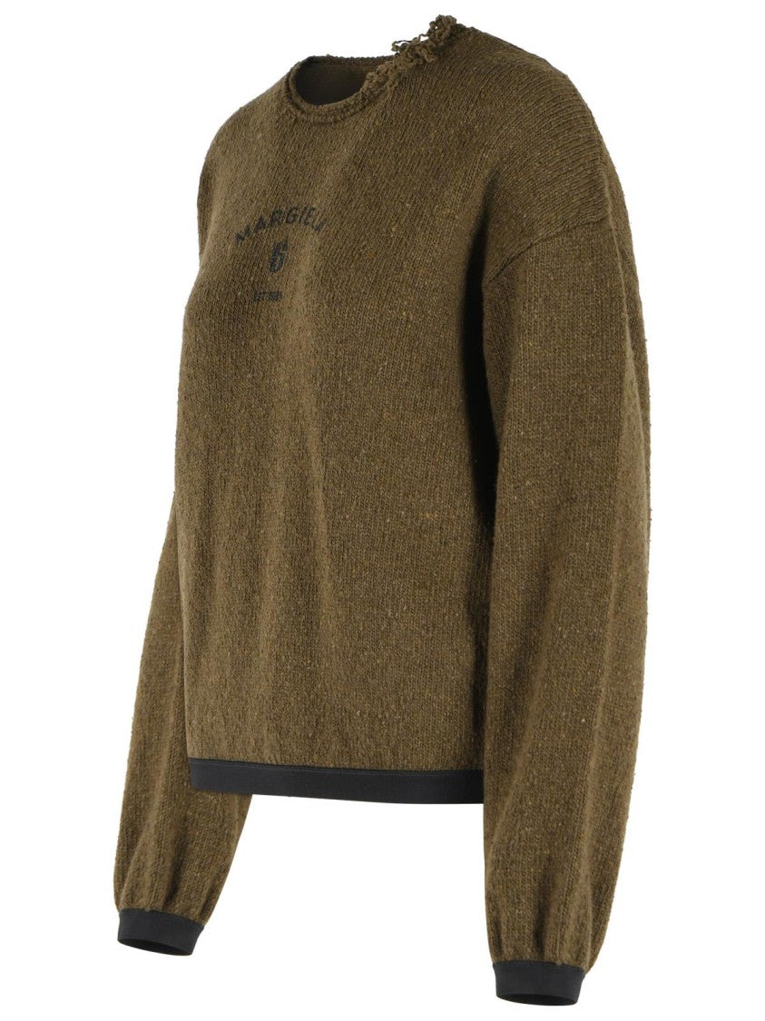 Mm6 By Maison Margiela Green Wool Blend Sweater