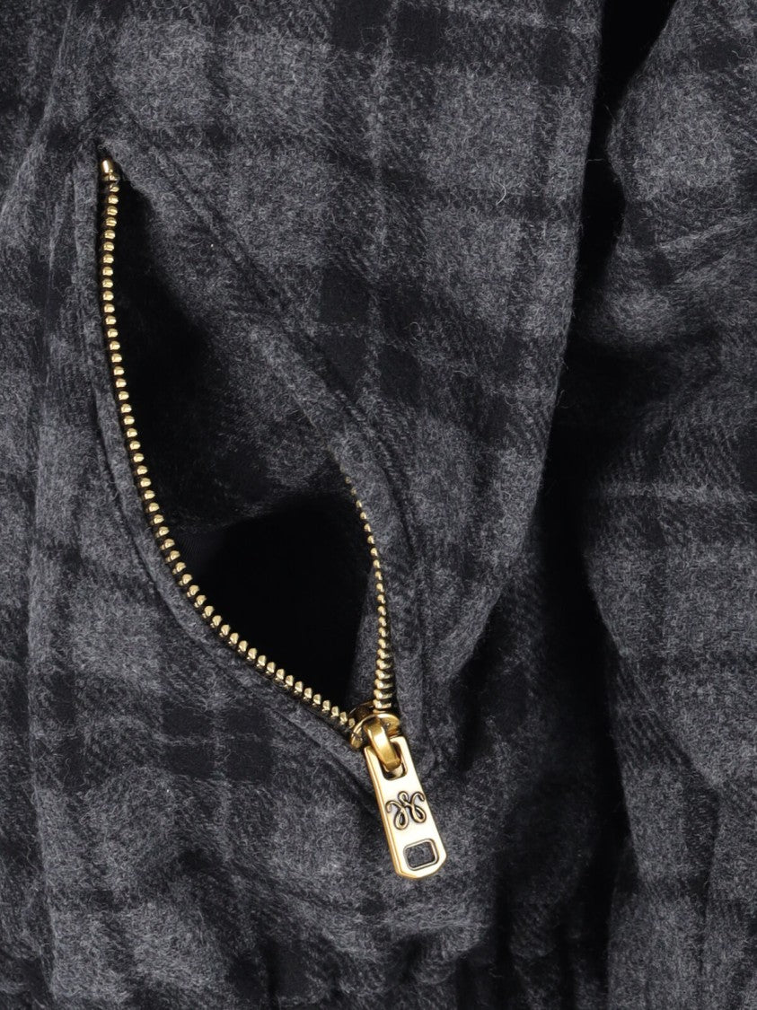 Willy Chavarria Striped Wool Jacket – Grey