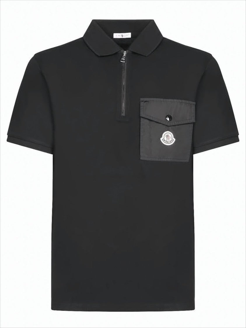 Moncler Short-Sleeved Polo Shirt With Zippered Placket